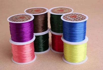 Beads bracelet wire rope Colorful elastic chain glass wire - www.Shopthatapp.com