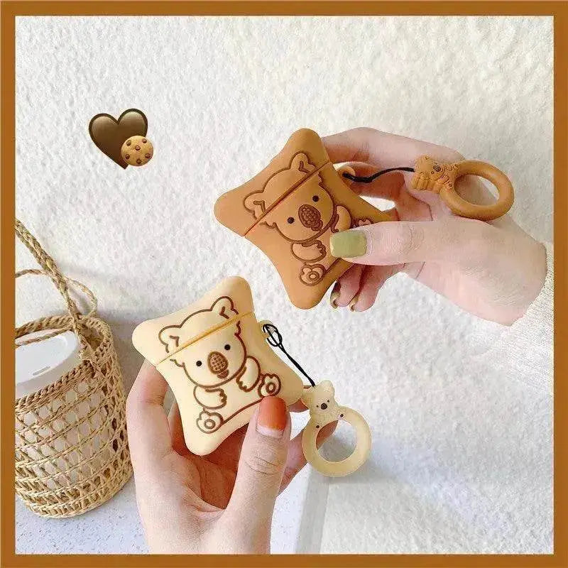 Bear Biscuit Storage Airpods Protective Cover Case - www.Shopthatapp.com