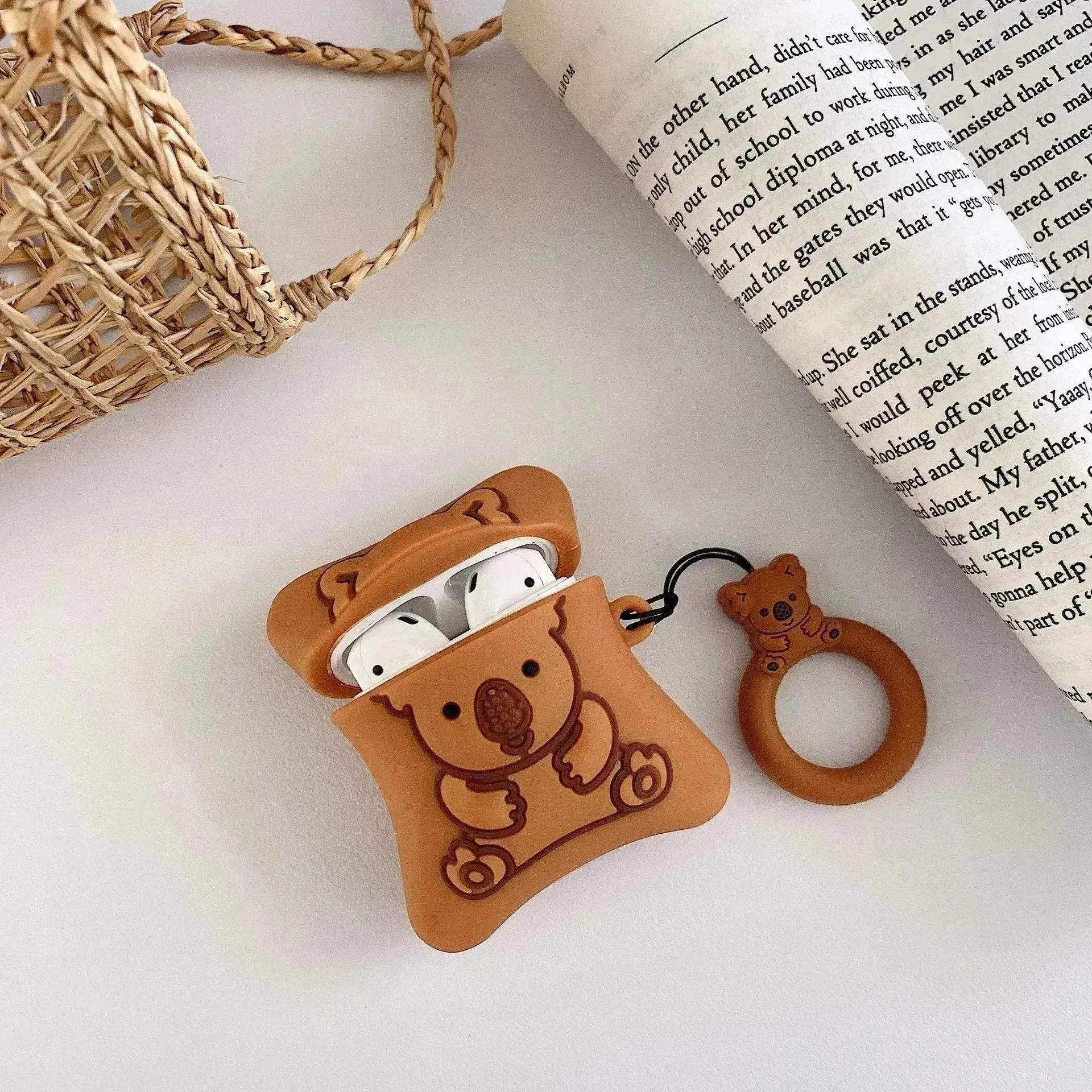 Bear Biscuit Storage Airpods Protective Cover Case - www.Shopthatapp.com