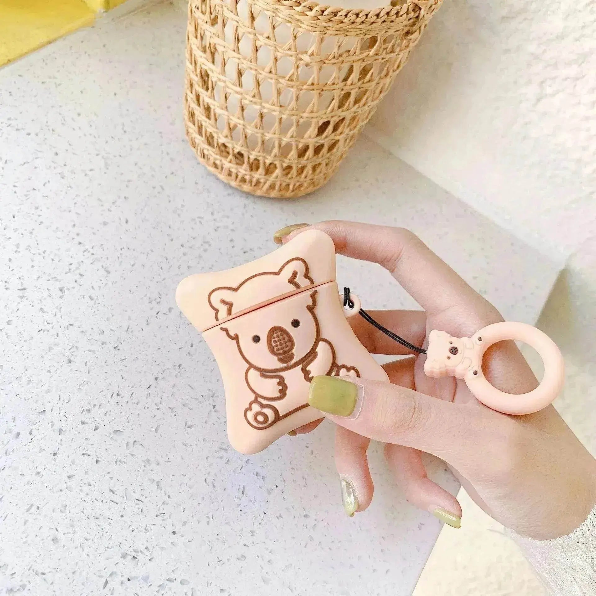 Bear Biscuit Storage Airpods Protective Cover Case - www.Shopthatapp.com