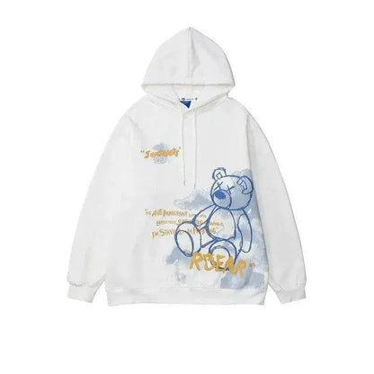 Bear Graphic Print Hoodie - www.Shopthatapp.com