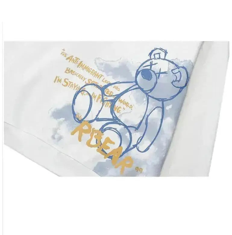 Bear Graphic Print Hoodie - www.Shopthatapp.com