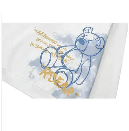 Bear Graphic Print Hoodie - www.Shopthatapp.com