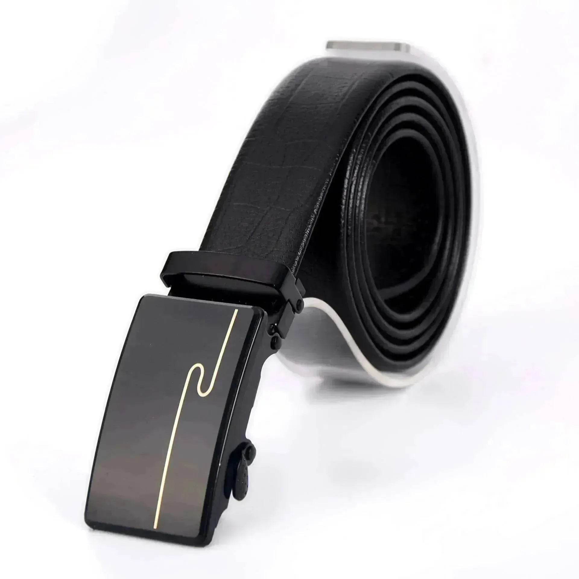 Belt Men's Automatic Buckle Belt Mirror Acrylic Iron Button Men's Business Casual Belt - www.Shopthatapp.com
