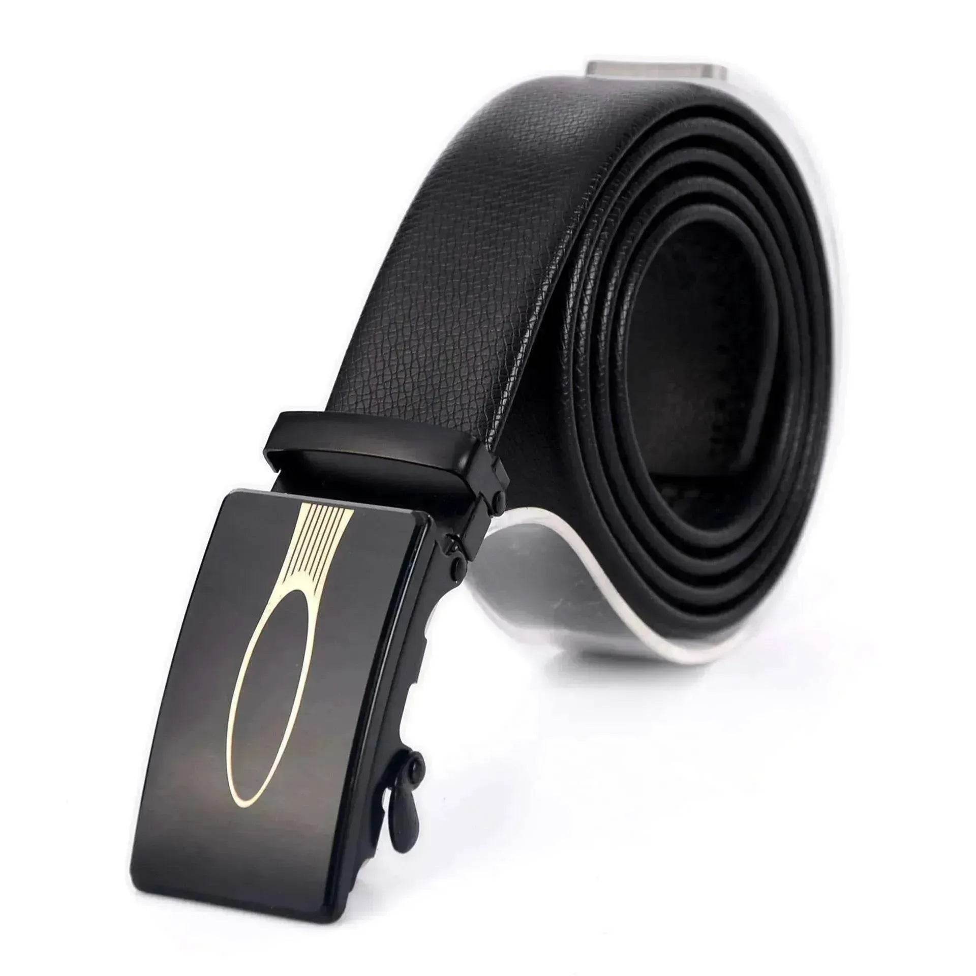 Belt Men's Automatic Buckle Belt Mirror Acrylic Iron Button Men's Business Casual Belt - www.Shopthatapp.com