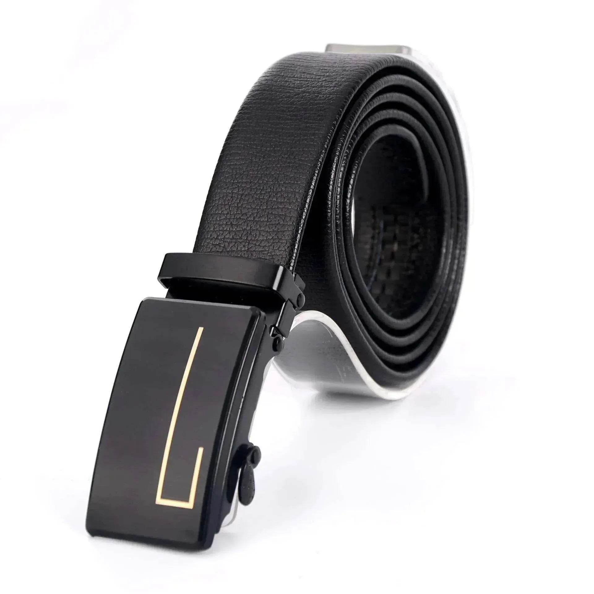 Belt Men's Automatic Buckle Belt Mirror Acrylic Iron Button Men's Business Casual Belt - www.Shopthatapp.com