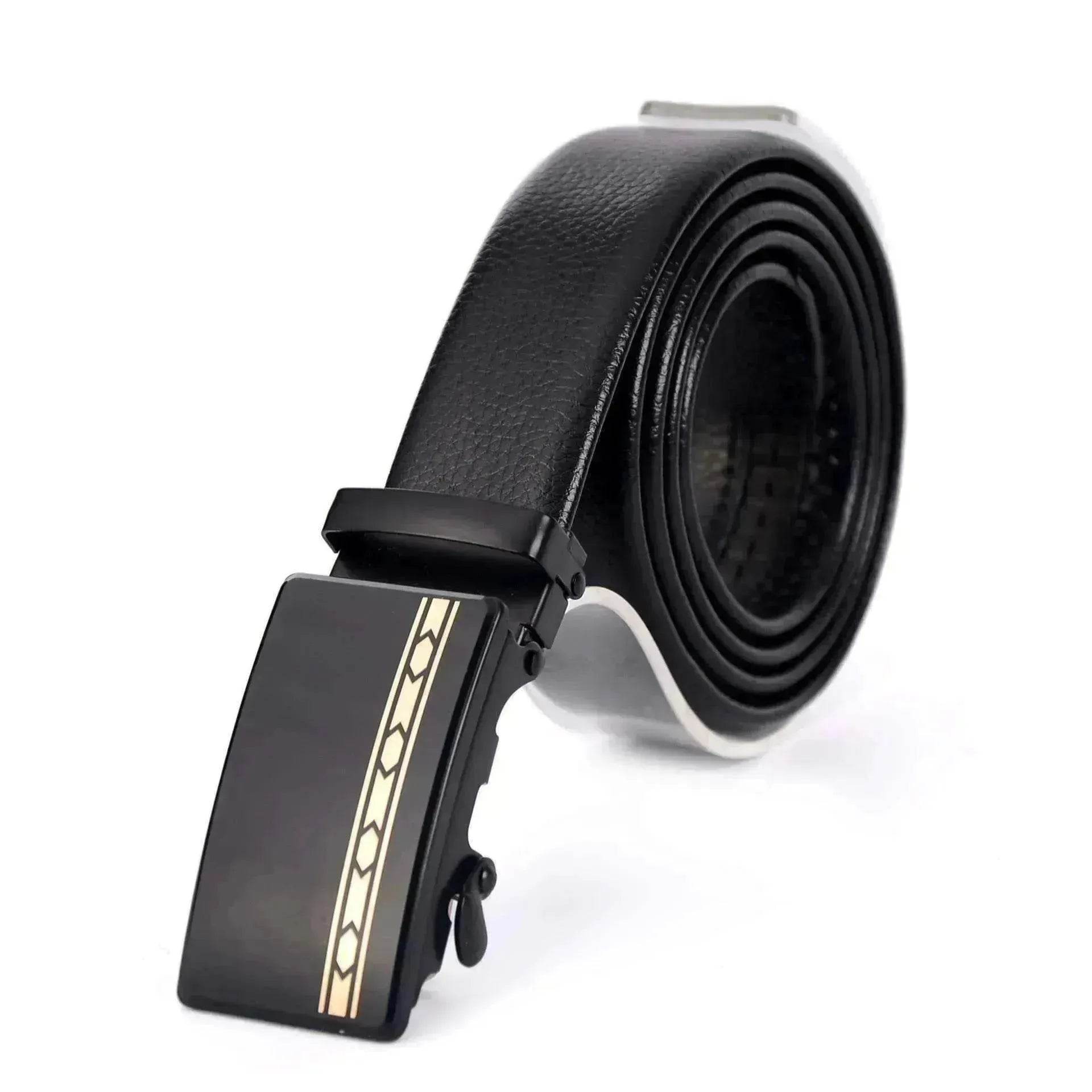 Belt Men's Automatic Buckle Belt Mirror Acrylic Iron Button Men's Business Casual Belt - www.Shopthatapp.com