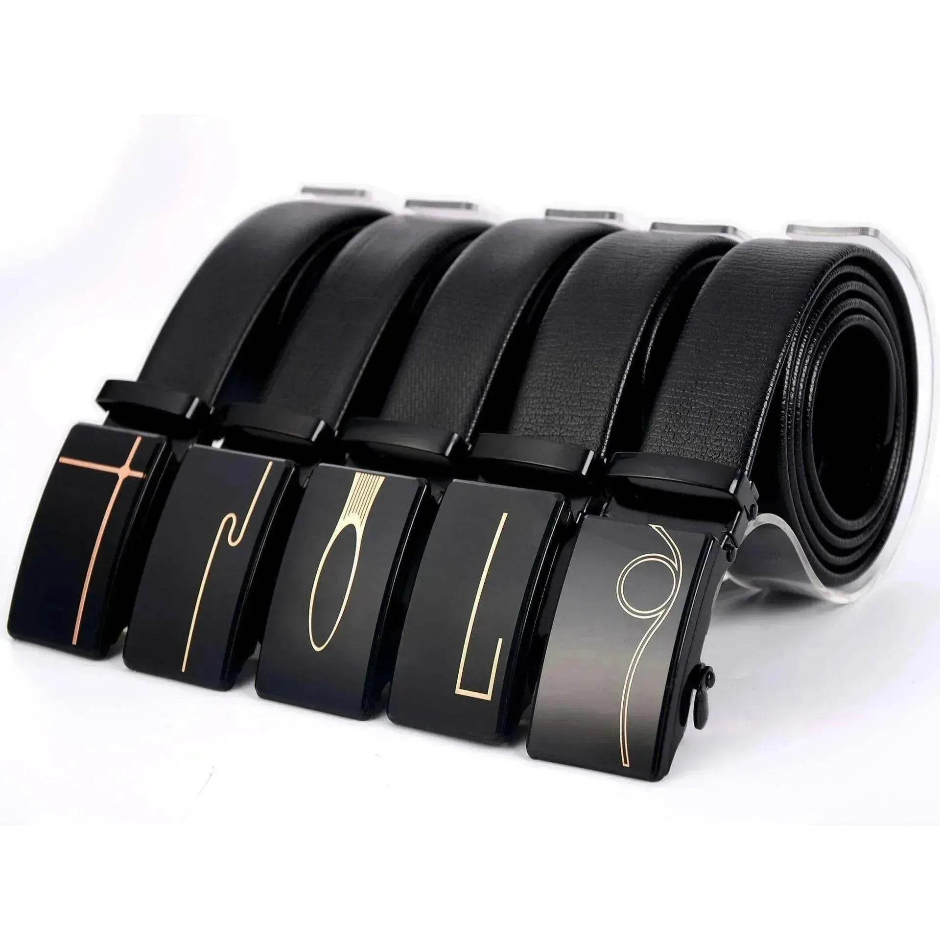 Belt Men's Automatic Buckle Belt Mirror Acrylic Iron Button Men's Business Casual Belt - www.Shopthatapp.com
