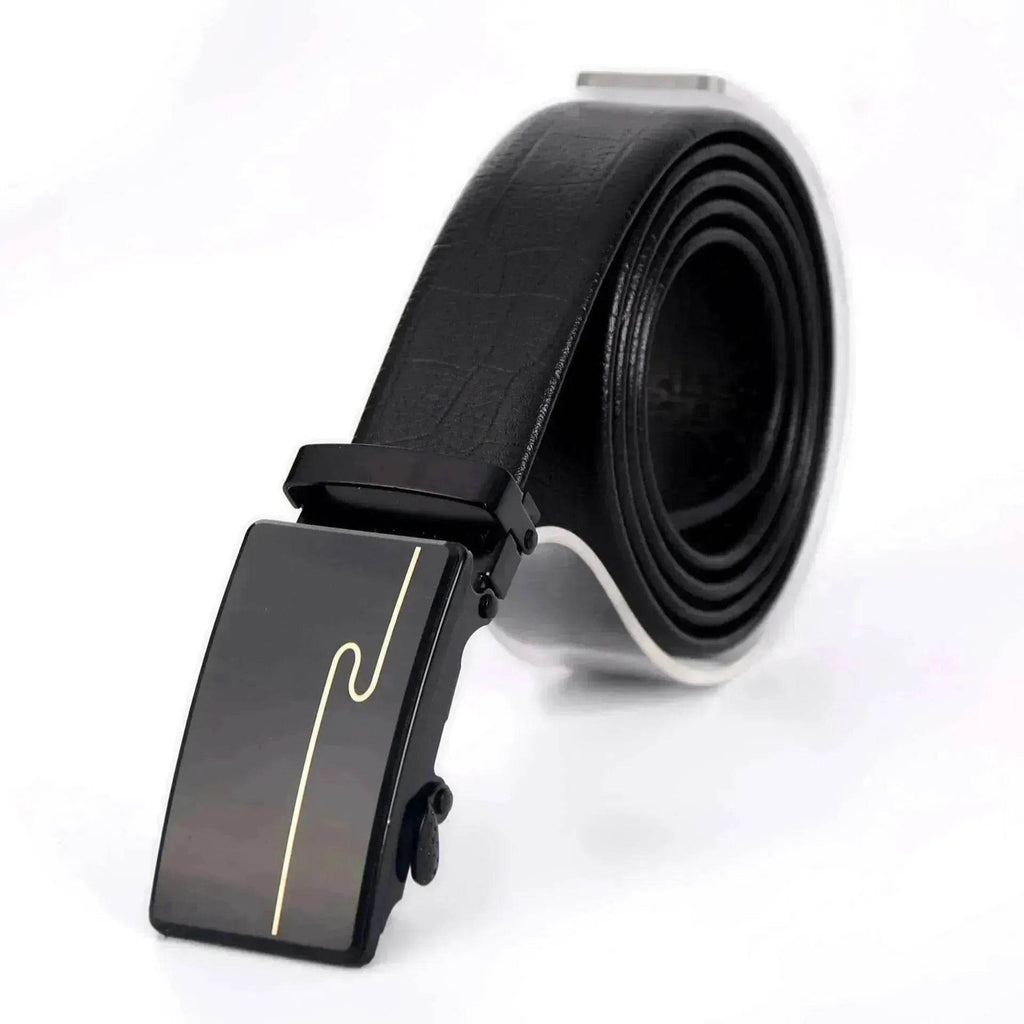 Belt Men's Automatic Buckle Belt Mirror Acrylic Iron Button Men's Business Casual Belt - www.Shopthatapp.com
