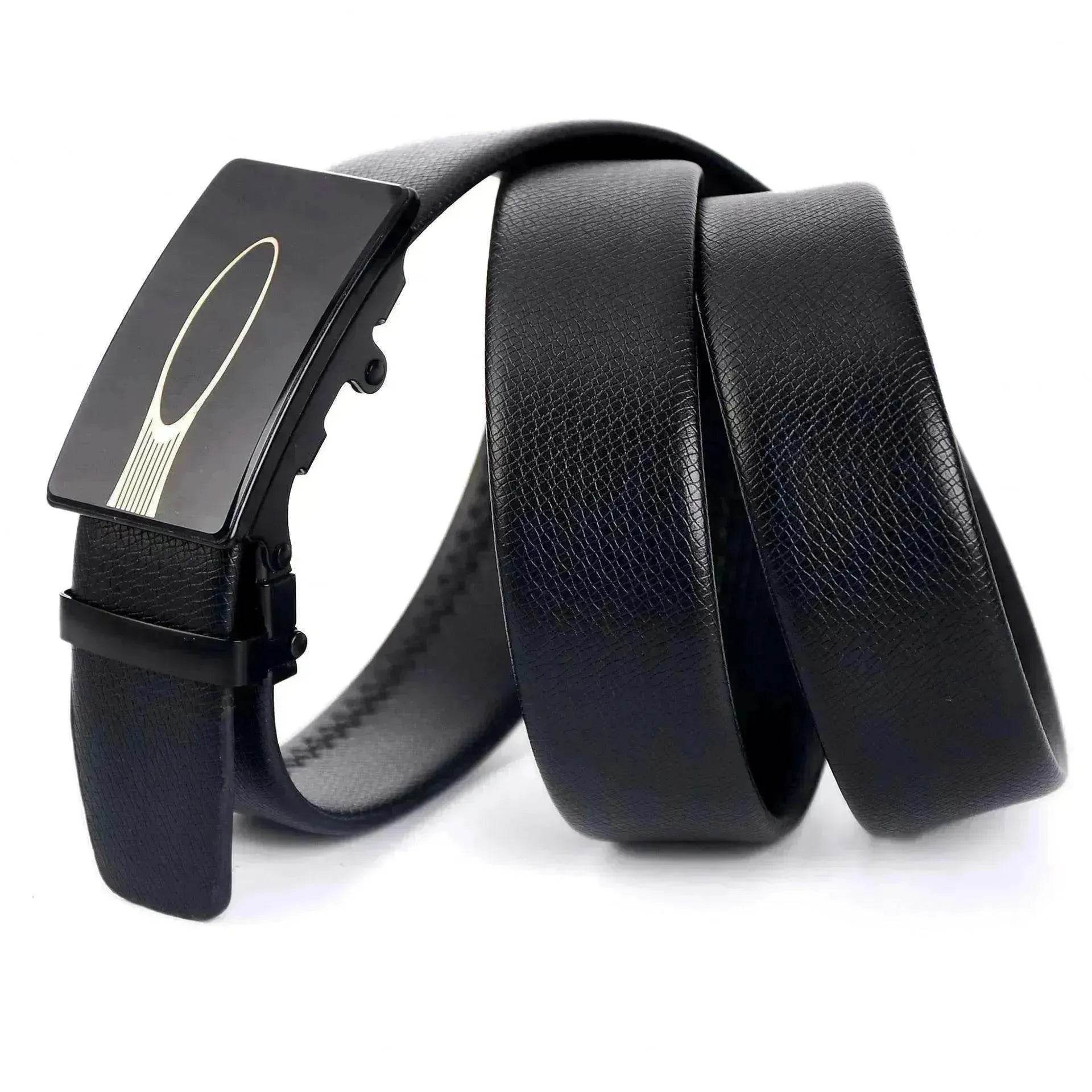 Belt Men's Automatic Buckle Belt Mirror Acrylic Iron Button Men's Business Casual Belt - www.Shopthatapp.com