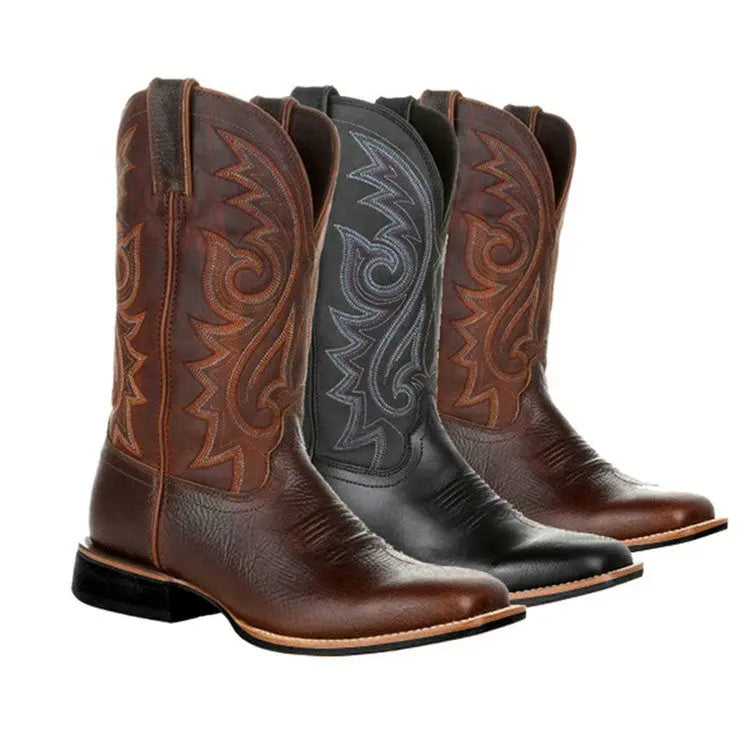 Big Wide Head Western Cowboy Boots - www.Shopthatapp.com