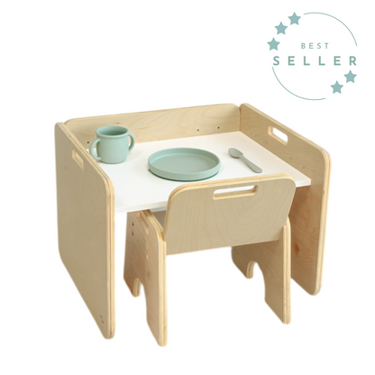 PAPAYA SET - Weaning Montessori Table and Chair Adjustable Height - www.Shopthatapp.com