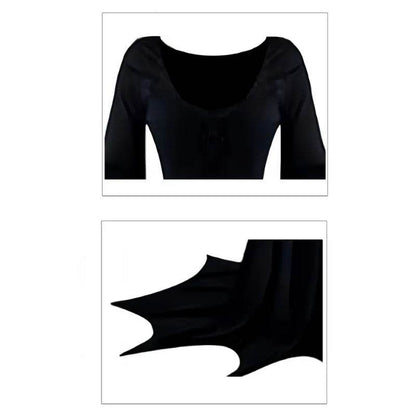 Black Costume Womens Gothic Witch Bat Sleeve Dress Halloween Cosplay Costumes Vintage Carnival Party Outfit - www.Shopthatapp.com #
