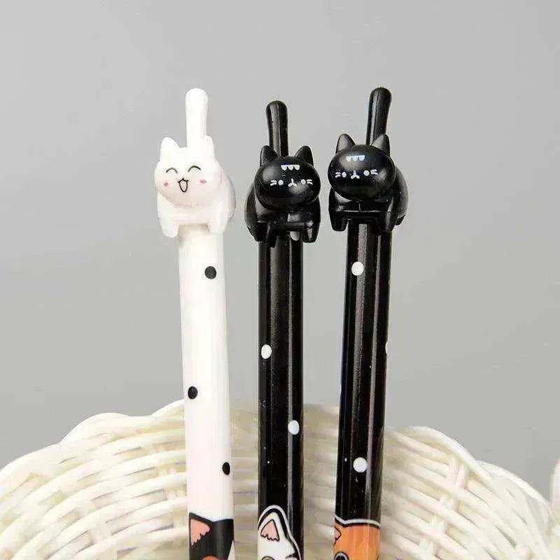 Black & White Cat Pattern Office School Supplies Gel Pen - www.Shopthatapp.com