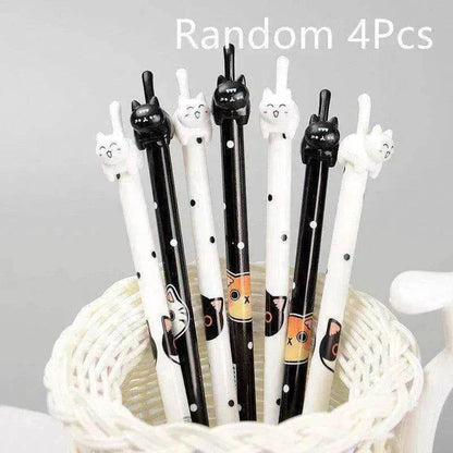 Black & White Cat Pattern Office School Supplies Gel Pen - www.Shopthatapp.com