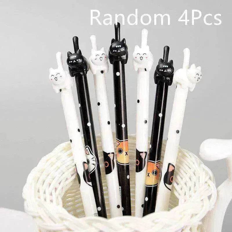 Black & White Cat Pattern Office School Supplies Gel Pen - www.Shopthatapp.com