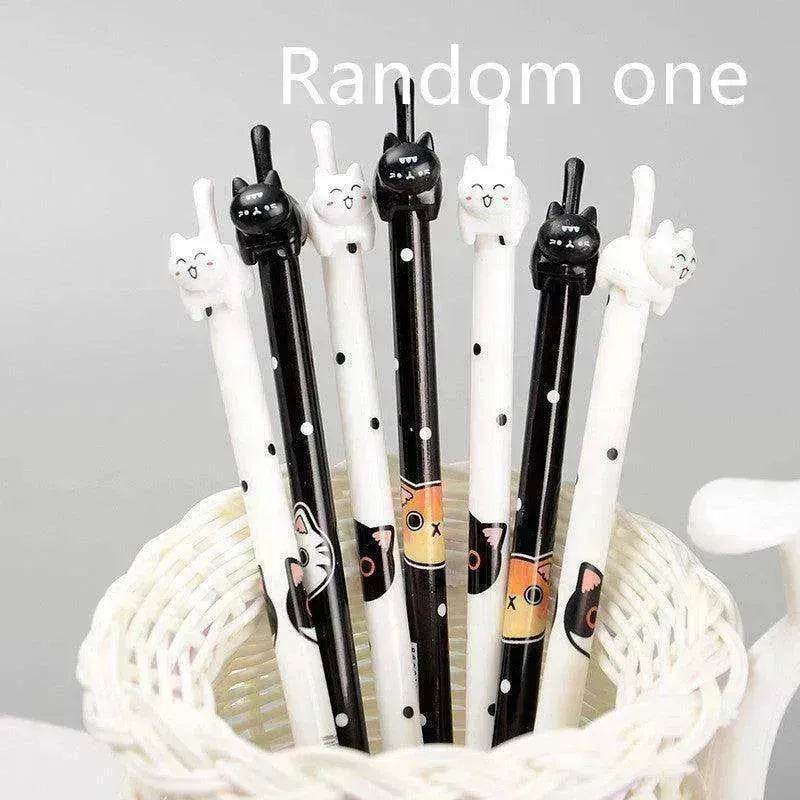 Black & White Cat Pattern Office School Supplies Gel Pen - www.Shopthatapp.com