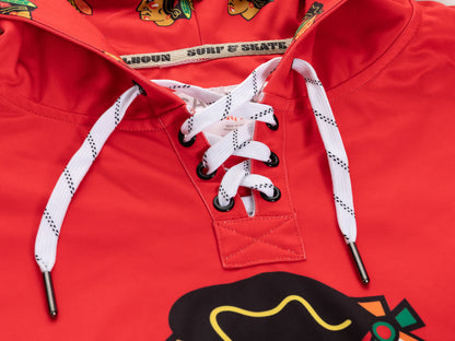 Chicago Blackhawks Hockey Lace Hoodie - www.Shopthatapp.com