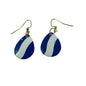Boucles d'oreilles à lame tournante à rayures bleues et blanches du Colorado 