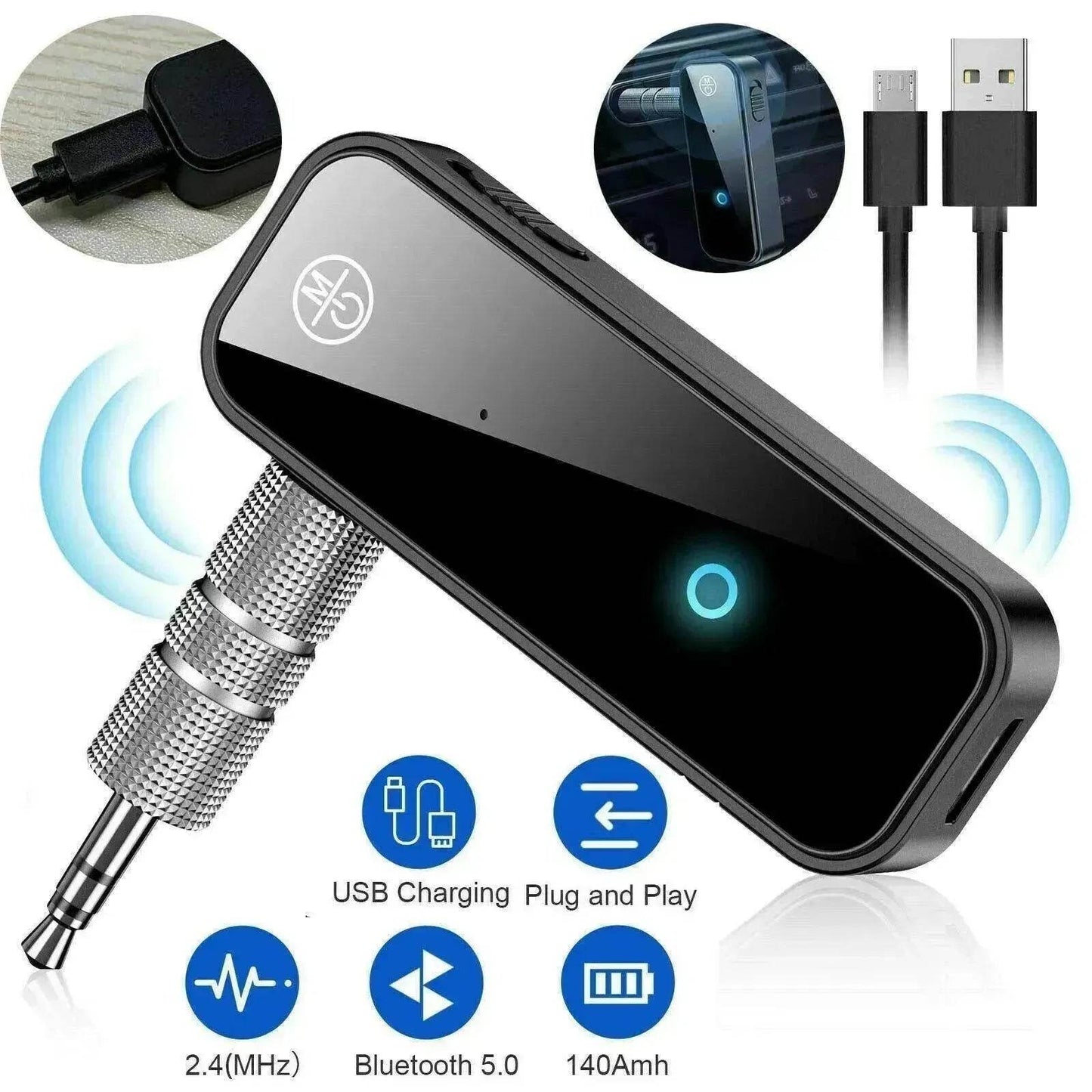 Bluetooth 5.0 2in1 TX/RX Wireless USB 3.5mm - www.Shopthatapp.com