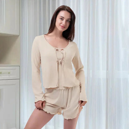 Breathable Stretch Knitted Pajamas Suit Suspenders For Women - www.Shopthatapp.com #