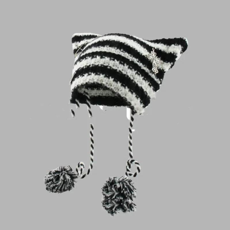 Breathable Windproof Cute Thermal Head Cover Woolen Cap beanies - www.Shopthatapp.com #