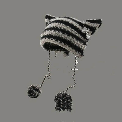 Breathable Windproof Cute Thermal Head Cover Woolen Cap beanies - www.Shopthatapp.com #
