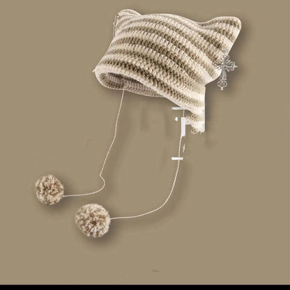 Breathable Windproof Cute Thermal Head Cover Woolen Cap beanies - www.Shopthatapp.com #