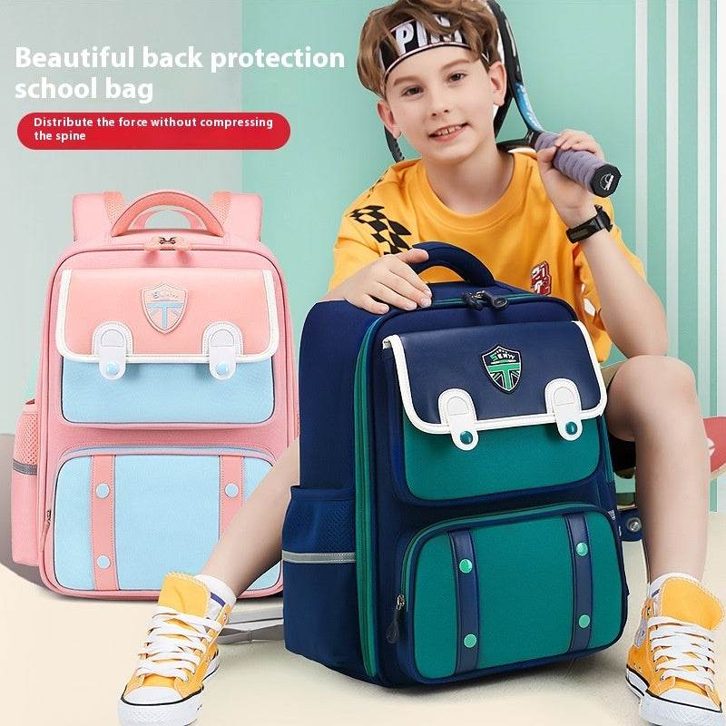 British Style Children Spine Protection water resistant Backpack for School - www.Shopthatapp.com #