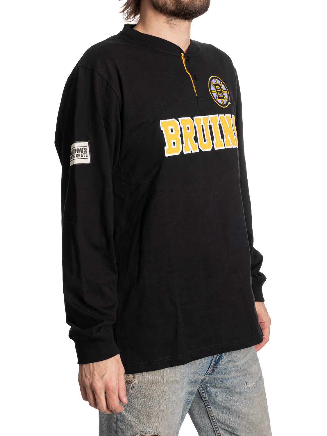 Boston Bruins Long Sleeve Henley - www.Shopthatapp.com