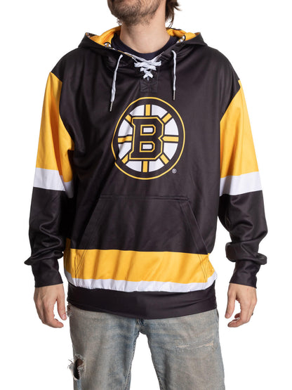 Boston Bruins Hockey Lace Hoodie - www.Shopthatapp.com