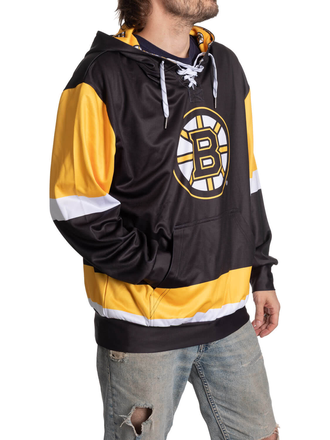 Boston Bruins Hockey Lace Hoodie - www.Shopthatapp.com