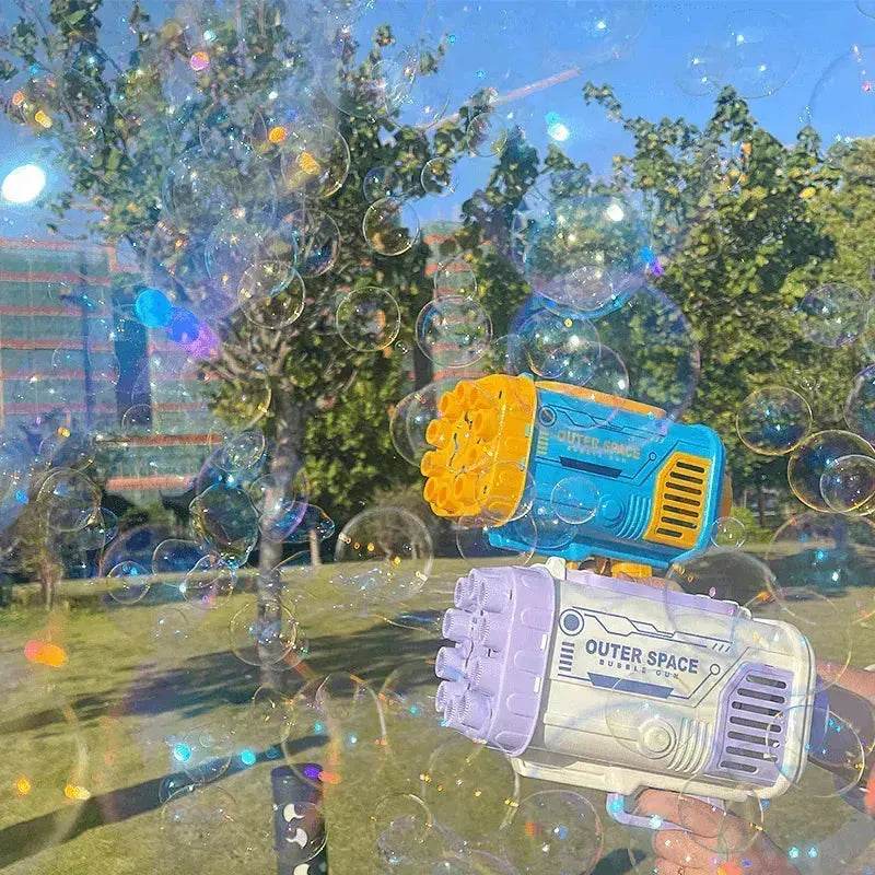 Bubble Gun Rocket 69 Holes Soap Blower With Light - www.Shopthatapp.com
