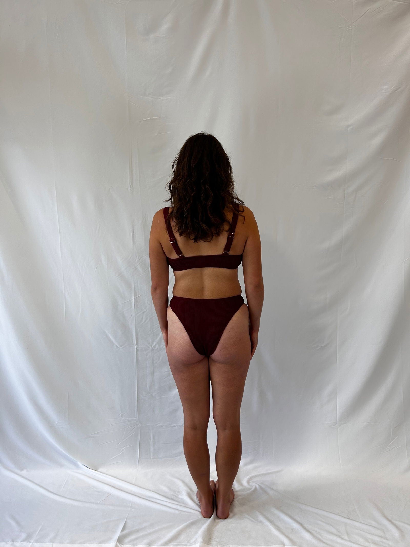Tie-Front Bikini Top / Burgundy - Www.Shopthatapp.com