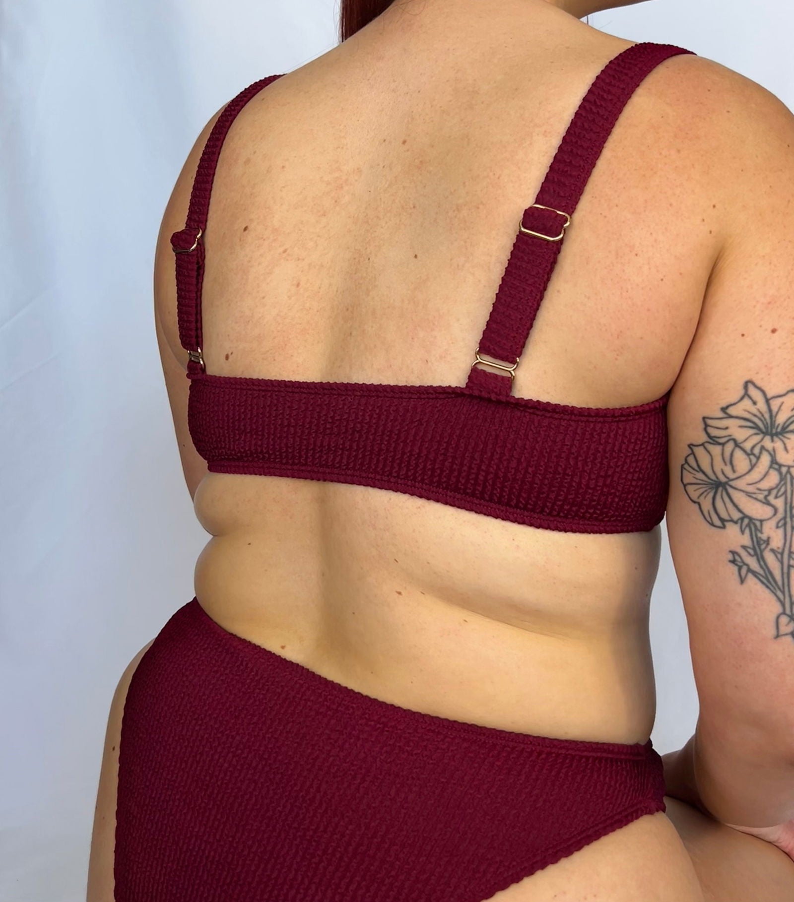 Tie-Front Bikini Top / Burgundy - Www.Shopthatapp.com