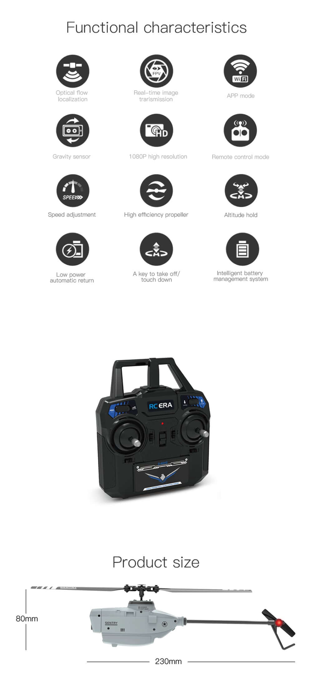 C127 Single Blade Helicopter Drone - 6-Axis Gyro, WiFi FPV, Nano HD Camera Toy - www.Shopthatapp.com #