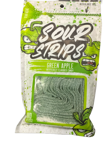Sour Strips Green Apple Candy Bag 3.40OZ - U.S Edition - www.Shopthatapp.com