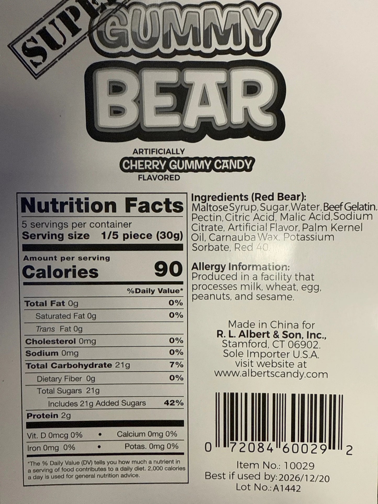 Super Gummy Bear Candy 150G - U.S Edition - www.Shopthatapp.com