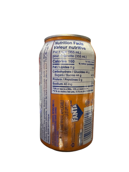 Fanta Orange Flavoured Can 355ML - Canadian Edition
