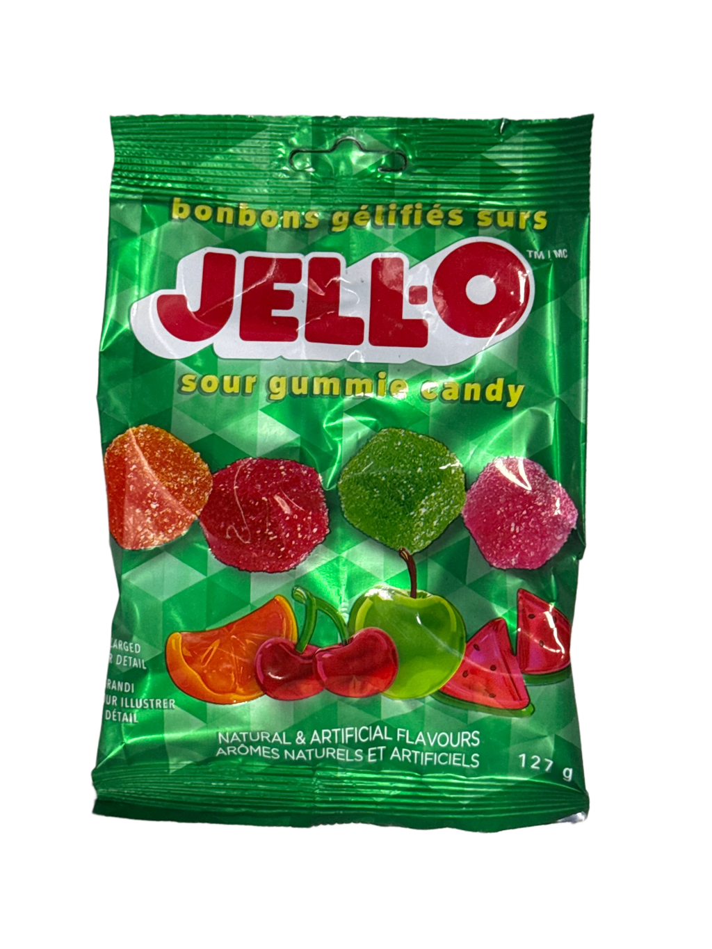 JELL-O Sour Gummy Candy Cubes 127G - Canadian Edition - www.Shopthatapp.com