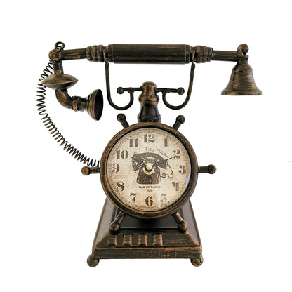 Bronze Vintage Telephone Table Clock - www.Shopthatapp.com
