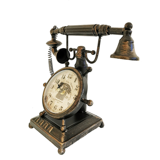 Bronze Vintage Telephone Table Clock - www.Shopthatapp.com
