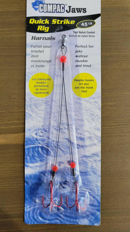 COMPAC Quick Strike Rig Dual #4 Treble Hooks - www.Shopthatapp.com