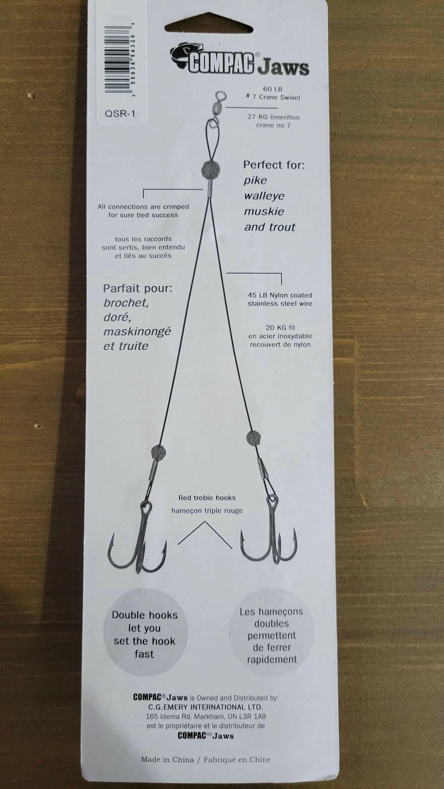 COMPAC Quick Strike Rig Dual #4 Treble Hooks - www.Shopthatapp.com