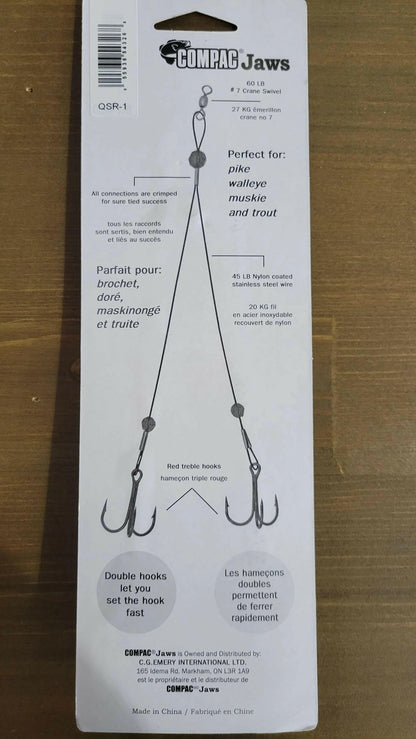 COMPAC Quick Strike Rig Dual #4 Treble Hooks - www.Shopthatapp.com