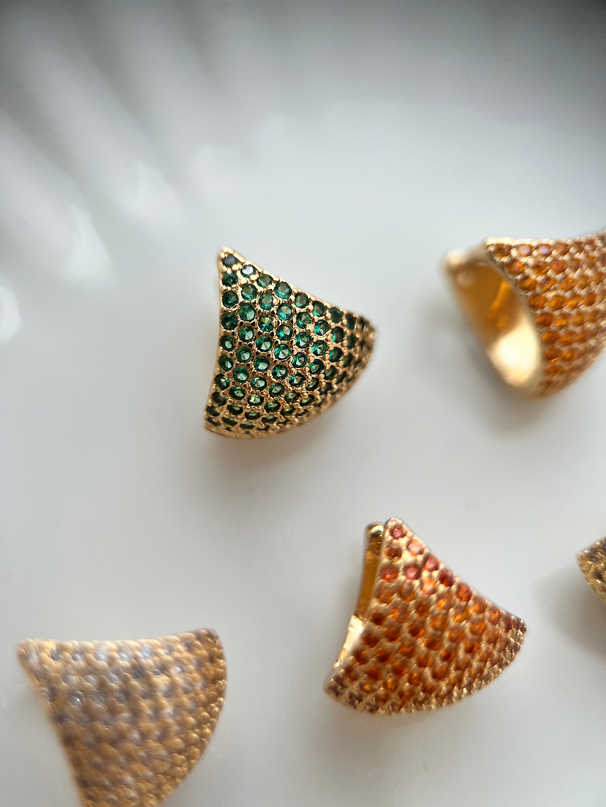 Cubic Zirconia Curved Hoops