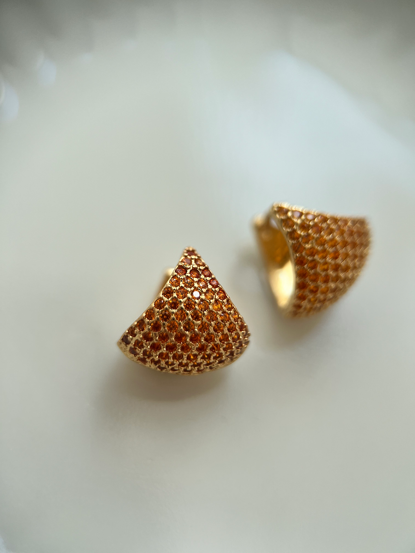 Cubic Zirconia Curved Hoops