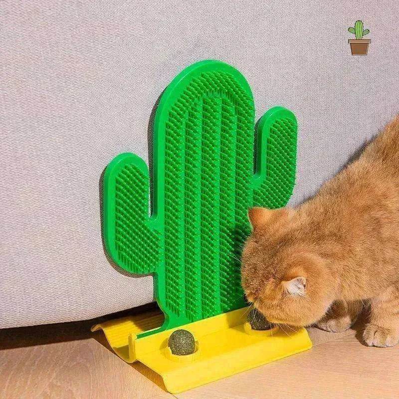 Cactus Design Cat Hair Scrubber Corner Tickle Toy - www.Shopthatapp.com