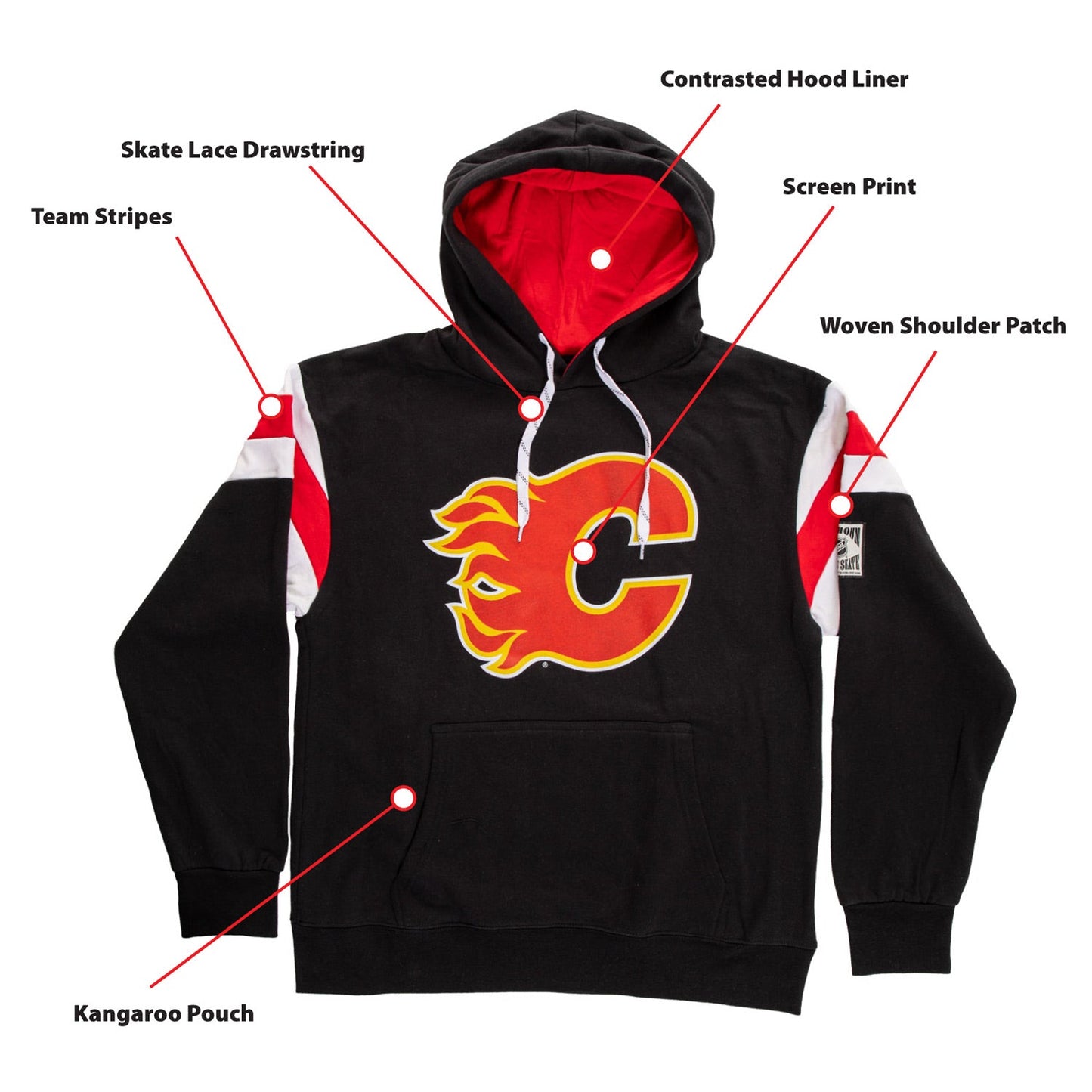 Calgary Flames Varsity Retro Style Hoodie - www.Shopthatapp.com #