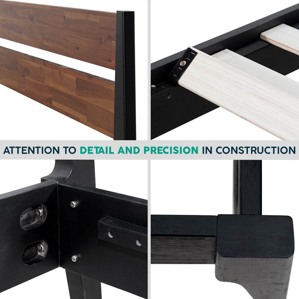 Emery Solid Wood Bed Frame & Nightstand Bedroom Set - www.Shopthatapp.com